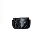 Bottega Veneta Small Beak Flap Crossbody in Black Leather