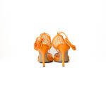 Bottega Veneta Tangerine Orange Mesh & Leather Stretch Lace-Up Sandals – Size 39.5 - Image 3