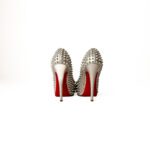Christian Louboutin  Champagne/Gold 120mm Spiked Peep-Toe Pumps – Size 37.5 - Image 3