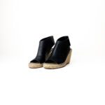 Céline Black Leather Espadrille Wedges – Size 37