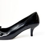 Prada Black Patent Leather Bow Pointed-Toe Pumps – Size 37 - Image 5