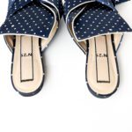 N°21 Peep-Toe Blue & White Polka Dot Knotted Flats – Size 38 - Image 4