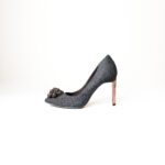 Ted Baker Peetch Brooch Detail Metallic Court Shoes – Size 38 - Image 2