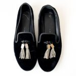 Giuseppe Zanotti Black Maltine Velvet Loafers – Size 37.5 - Image 4