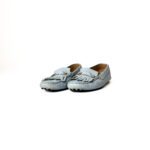 Tod’s Light Blue Leather Pin-Embellished Gommino Loafers – Size 37.5