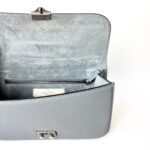 Valentino Grey Leather Medium Rockstud Glam Lock Flap Shoulder Bag - Image 5
