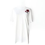 Guess Los Angeles White Rose-Embroidered Pocket T-Shirt – Size M