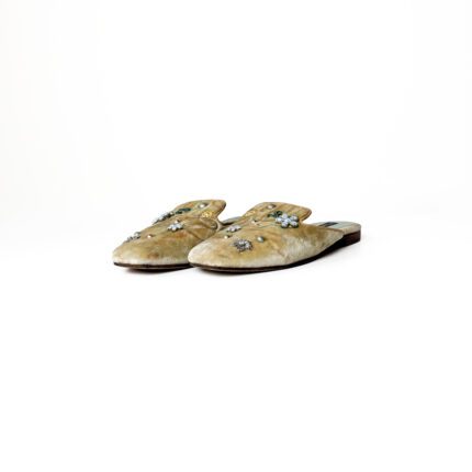 Dolce & Gabbana Light Green Velvet Jackie Mules Size 37