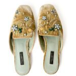 Dolce & Gabbana Light Green Velvet Jackie Mules Size 37 - Image 5