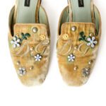 Dolce & Gabbana Light Green Velvet Jackie Mules Size 37 - Image 6