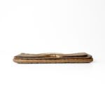 Carolina Herrera Metallic Bronze/Gold Embossed Leather Bow Clutch - Image 4