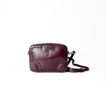 Cavalli Class Deep Burgundy/Merlot Studded Camera Bag