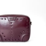 Cavalli Class Deep Burgundy/Merlot Studded Camera Bag - Image 2