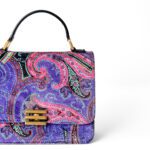 Etro Purple Multi-Color Paisley Velvet Top-Handle Bag - Image 2