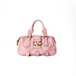 Valentino Garavani Pink Grained Leather with Gold-Tone Hardware “Histology” Bowler Bag