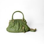 Marc Jacobs Olive Green Quilted Lambskin Leather Stam Bag