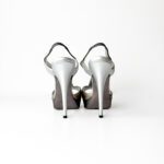 Saint Laurent Silver and Gold Leather Platform Sandals Size 37 - Image 4