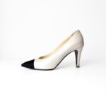 Chanel Cream & Black Cap-Toe Pumps - Image 2