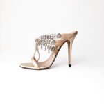 Giuseppe Zanotti Champagne/Nude Crystal-Embellished Satin Sandals – Size 38 - Image 2