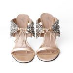 Giuseppe Zanotti Champagne/Nude Crystal-Embellished Satin Sandals – Size 38 - Image 4
