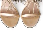 Giuseppe Zanotti Champagne/Nude Crystal-Embellished Satin Sandals – Size 38 - Image 7
