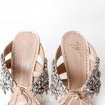 Giuseppe Zanotti Champagne/Nude Crystal-Embellished Satin Sandals – Size 38 - Image 6