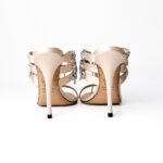 Giuseppe Zanotti Champagne/Nude Crystal-Embellished Satin Sandals – Size 38 - Image 3