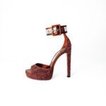 Jimmy Choo Copper/Bronze Glitter Platform Sandals – Size 37.5 - Image 2