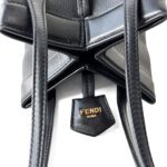 Fendi Mini Black Pebbled Leather Origami Bag - Image 6