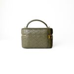 Saint Laurent Gaby Micro Olive Green Quilted Lambskin Vanity Case - Image 4