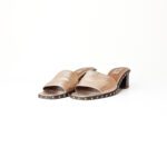 Valentino Poudre Leather Soul Rockstud Slide Mules Size 39 Bronze