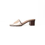 Valentino Poudre Leather Soul Rockstud Slide Mules Size 39 Bronze - Image 2