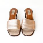 Valentino Poudre Leather Soul Rockstud Slide Mules Size 39 Bronze - Image 4