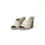Mercedes Castillo Snakeskin-Embossed Leather Mules – Size 36.5