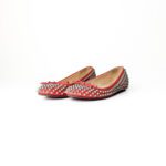 Christian Louboutin Orange Patent Leather Spiked Ballet Flats – Size 36.5