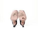 Prada Calzature Donna Vernice Black Patent Leather Crystal-Embellished Pumps – Size 36 - Image 6