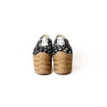 Stella McCartney Black & White Heart-Print Canvas Platform Espadrille Sandals – Size 36 - Image 4