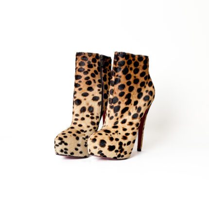 Christian Louboutin Leopard Pony Hair Daffodile Platform Booties – Size 36.5