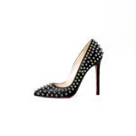 Christian Louboutin Black Leather Follies Spikes Pumps –  Size 36.5 - Image 2