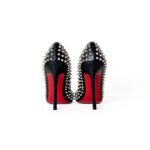 Christian Louboutin Black Leather Follies Spikes Pumps –  Size 36.5 - Image 3