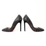 Christian Louboutin Black Leather Follies Spikes Pumps –  Size 36.5 - Image 4