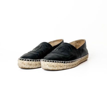 Chanel Black CC Lambskin Espadrilles – Size 37