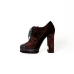 Chanel Chocolate Brown Suede Lace-Up Platform Booties – Size 37 - Image 2