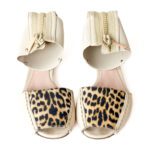 Giambattista Valli Leopard-Print and Pebbled Leather Sandals – Size 36 - Image 4