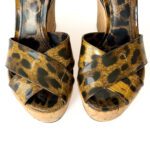 Dolce & Gabbana Leopard-Print and Denim Cork Wedges – Size 37 - Image 6