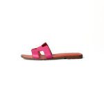 Hermès Rose Mexico / Orange Leather Oran Sandals – Size 39 - Image 2