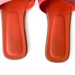 Hermès Rose Mexico / Orange Leather Oran Sandals – Size 39 - Image 7
