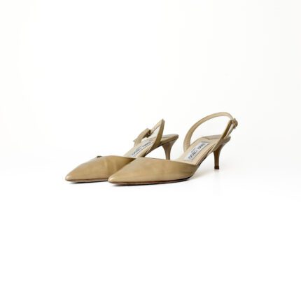 Jimmy Choo Tilly Slingback Pumps Nude Patent Leather – Size 36.5