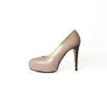 Brian Atwood Nude/Black Patent Leather Platform Pumps Size 37 - Image 2