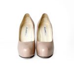 Brian Atwood Nude/Black Patent Leather Platform Pumps Size 37 - Image 3